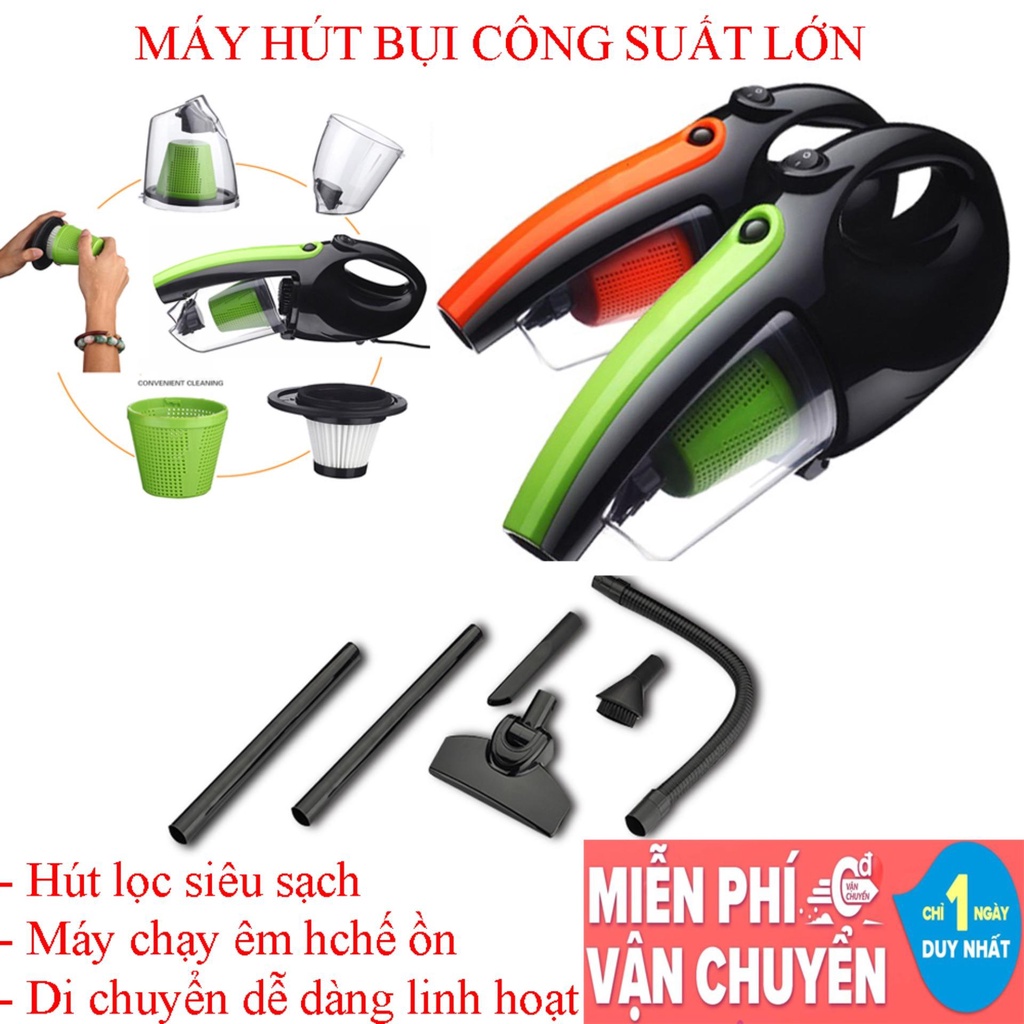 Máy hút bụi cầm tay công suất cao,Máy hút bụi cầm tay 0.6L (3C), thiết kế ưu việt, hoạt động êm ái, hiệu quả cao