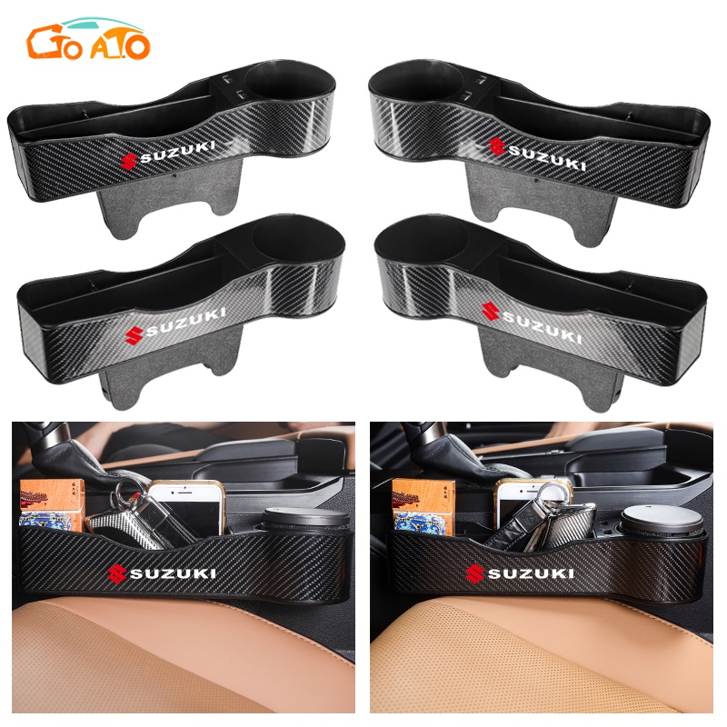 GTIOATO Khay Để Đồ Khe Ghế Ô Tô Khay ĐựNg Đồ Ô Tô Khay Đựng Đồ Khe Ghế Ô Tô Sợi Carbon Đồ Đa Năng Cắm Khe Ghế Ô Tô Khay Đựng Đồ Đa Năng Cắm Khe Ghế Xe Cho Suzuki XL7 Swift Sport Vitara Dzire APV Ertiga Carry Celerio Ciaz Jimny Multicab Super