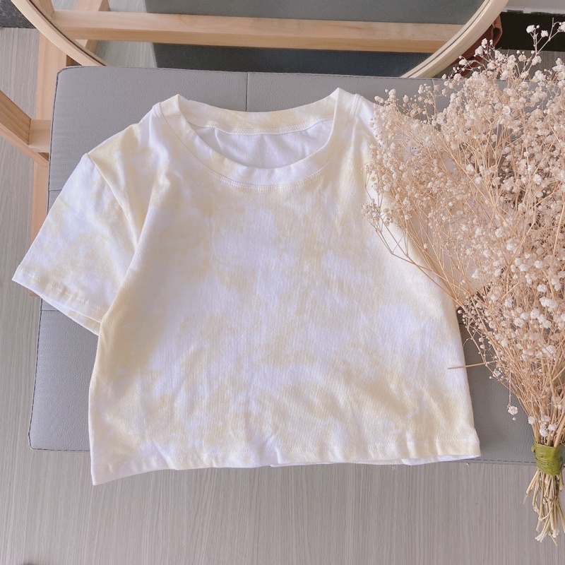 ÁO CROPTOP LOANG MÀU CỔ TRÒN