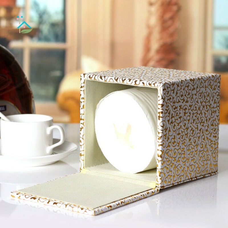 Hộp Đựng Khăn Giấy Hình Vuông Khắc Họa Tiết Dùng Trang Trí Nhà / Văn Phòng / Khách Sạn