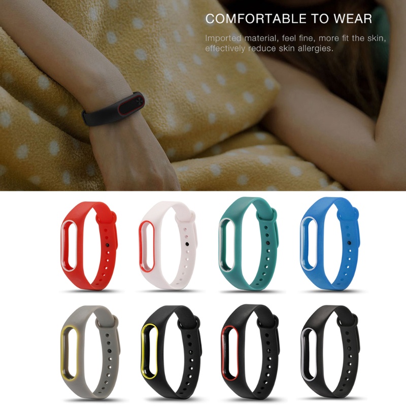 Dây Đeo Thay Thế Chất Liệu Silicon Màu Trơn Cho Mi Band 2