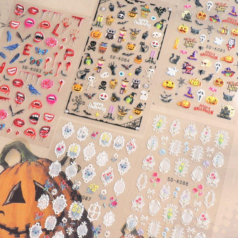 Miếng Dán Trang Trí Móng Tay Họa Tiết Halloween Xinh Xắn