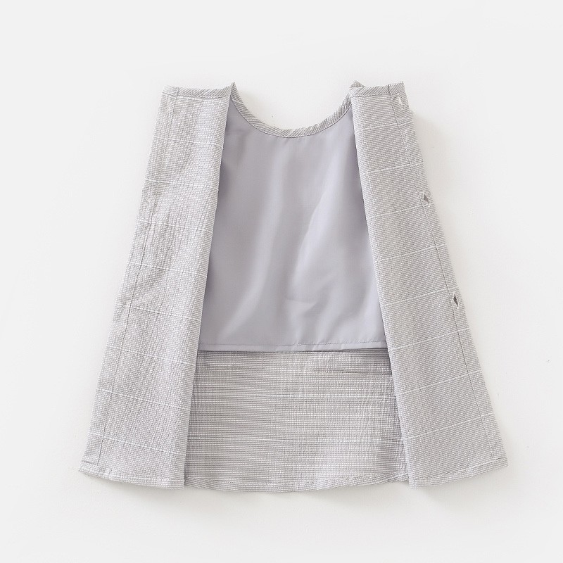 Sườn xám vải cotton trơn chống thấm nước phong cách retro thời trang mùa hè cho bé gái