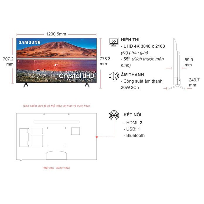 4K Tivi Samsung Led UHD 55 inch UA55TU7000 Smart | BigBuy360 - bigbuy360.vn