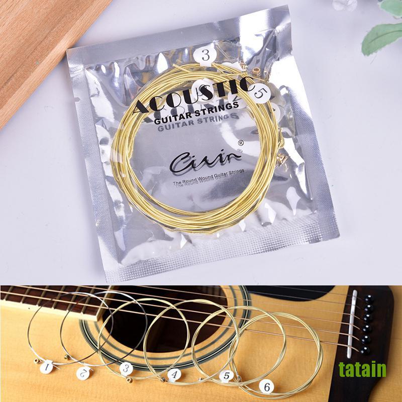 Set 6 Dây Đàn Guitar Acoustic Lõi Đồng Thau Hình Lục Giác