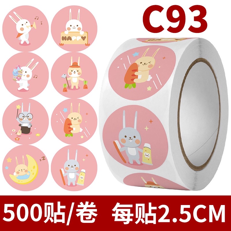 Cuộn 500 miếng nhãn dán 2.5cm