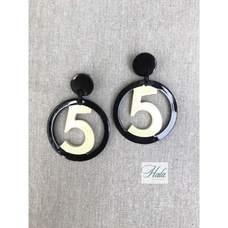 Hoa tai sừng trâu số 5, hoa tai số 5, hoa tai thời trang