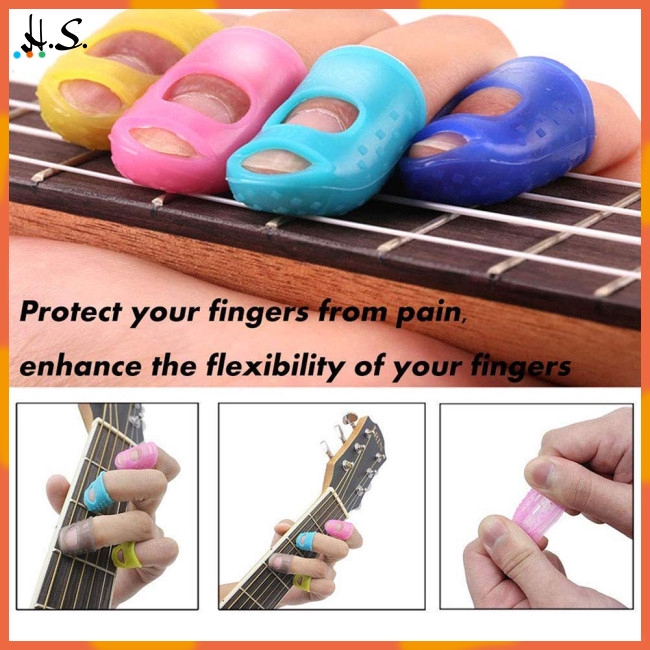 5pcs Finger Cover Anti-slip Hands Coat Relief Play Pain Gloves for Ukulele Electric Acoustic Guitar Stringed Musical Instrument