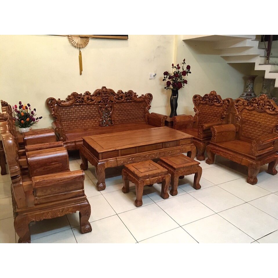 Bộ bàn ghế hoàng gia gỗ hương