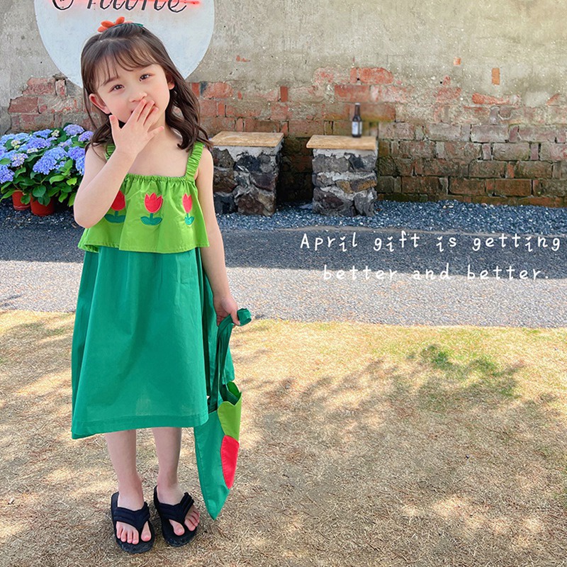 Đầm Công Chúa Không Tay In Hoa Thời Trang Mùa Hè Hàn Quốc Cho Bé Gái Se7en