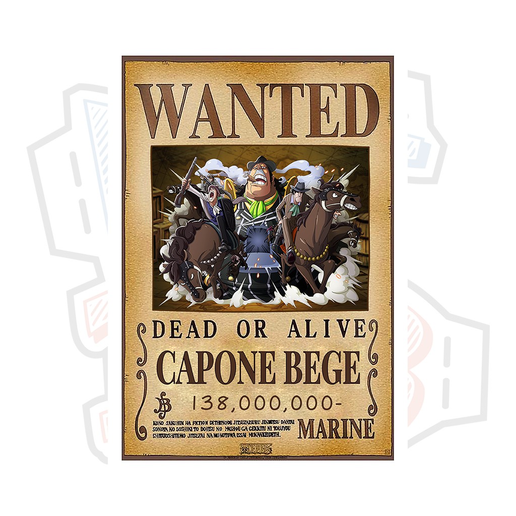 Poster truy nã Capone Bege (Siêu tân tinh) - One Piece