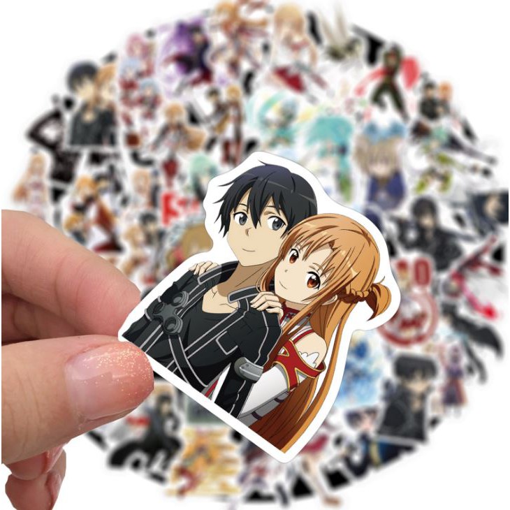 Sticker Sword Art Online nhựa PVC không thấm nước, dán nón bảo hiểm, laptop, điện thoại, Vali, xe, Cực COOL #168