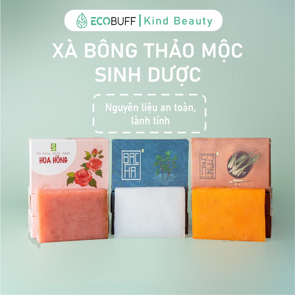 Xà bông Sinh Dược xà bông tắm thảo mộc chiết xuất thiên nhiên lành tính Ecobuff