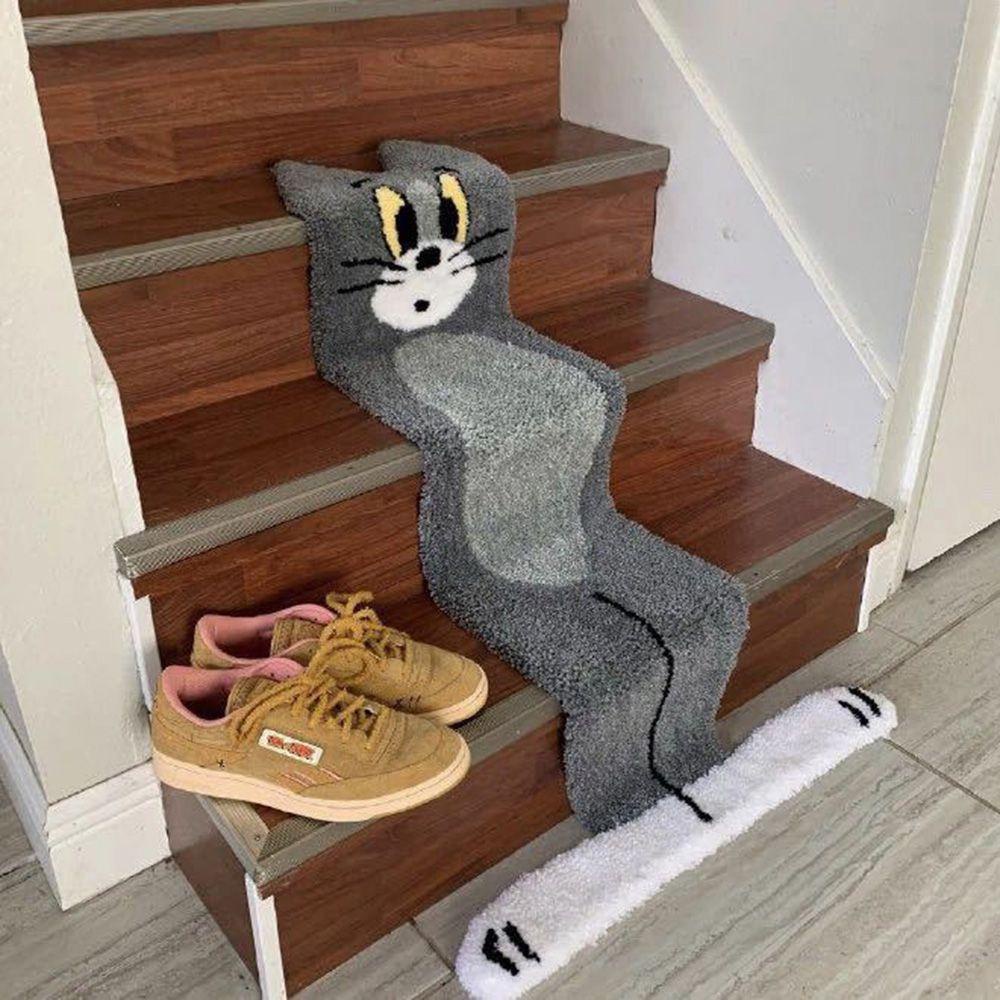Thảm Lót Cầu Thang Hình Mèo Tom Vui Nhộn