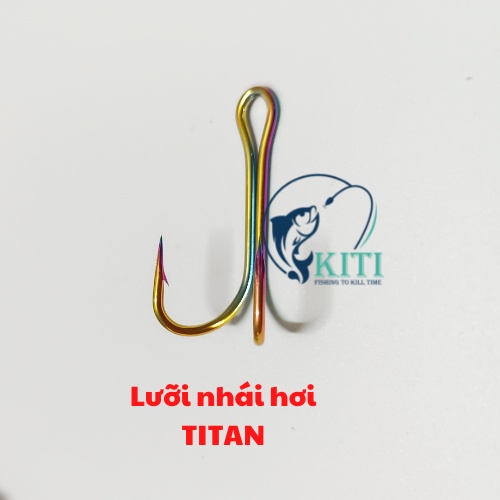 Lưỡi nhái hơi TITAN , Lưỡi câu đôi TITAN dùng để câu lure, câu cá lóc làm bằng Titan , Ngạnh dài và chắc chắn