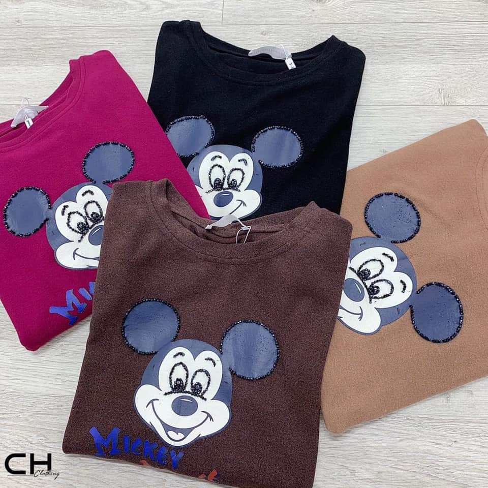 ÁO PHÔNG MICKEY ĐÍNH HẠT ( ảnh thật + video )