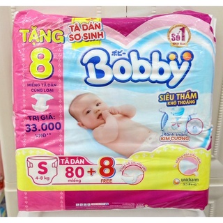 Tã dán bobby size s 80 miếng