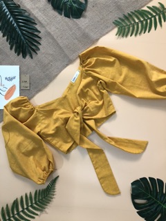 ÁO CROPTOP TRỄ VAI LINEN