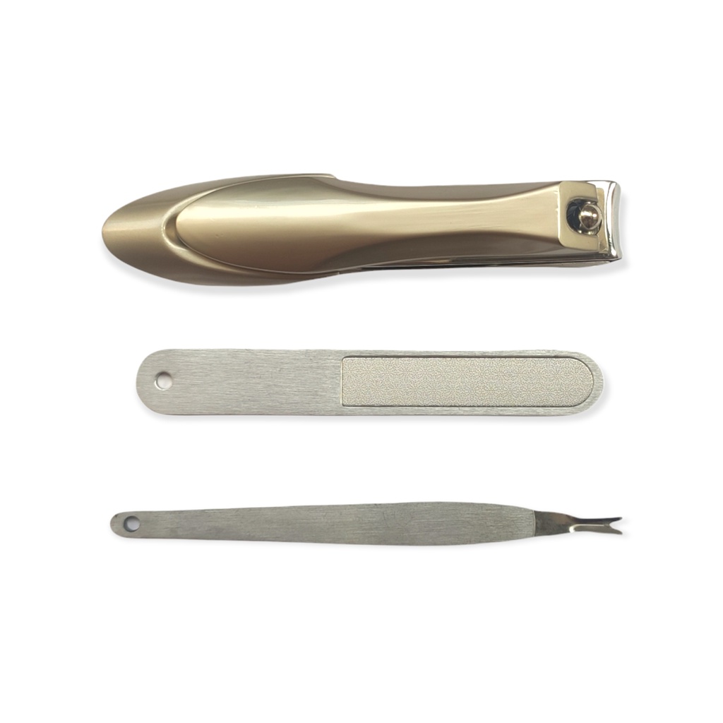 BỘ BẤM MÓNG 3 MÓN cao cấp có hộp đựng sang trọng: Bấm móng tay, dũa móng, cây lấy khóe