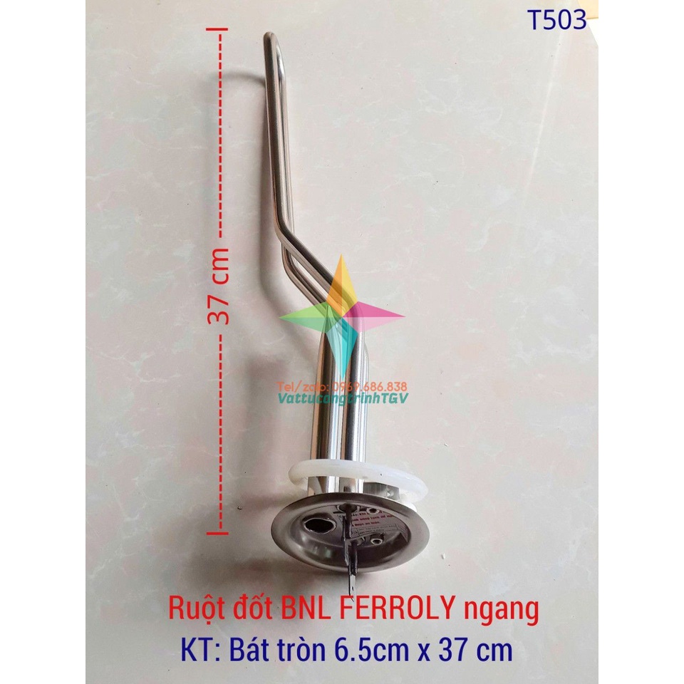 Ruột đốt Bình nóng lạnh FEROLY ngang 2 chân bát tròn 6.5cm x 37cm