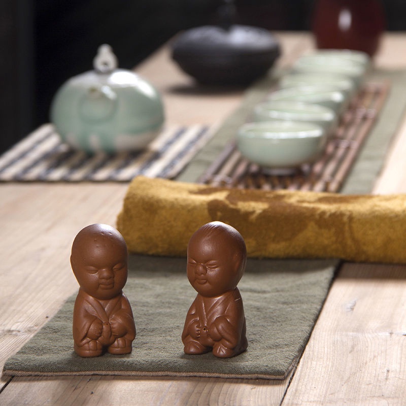 Tượng đất tiểu đồng trang trí tiểu cảnh, tiểu đồng tự động phun nước decor tiểu cảnh mini - 1 tượng ngẫu nhiên