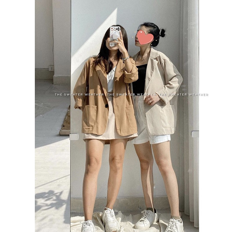Áo Vest Trơn Voan Mỏng- Áo Blazer Voan Dài Tay M855-Violet