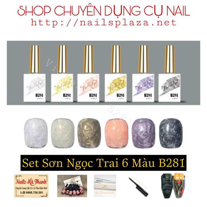 [ Lẻ Chai ] Gel Ngọc Trai, Gel Ánh Trai Nail B281 Cao Cấp 6 Màu Hiệu Ứng Ngọc Trai