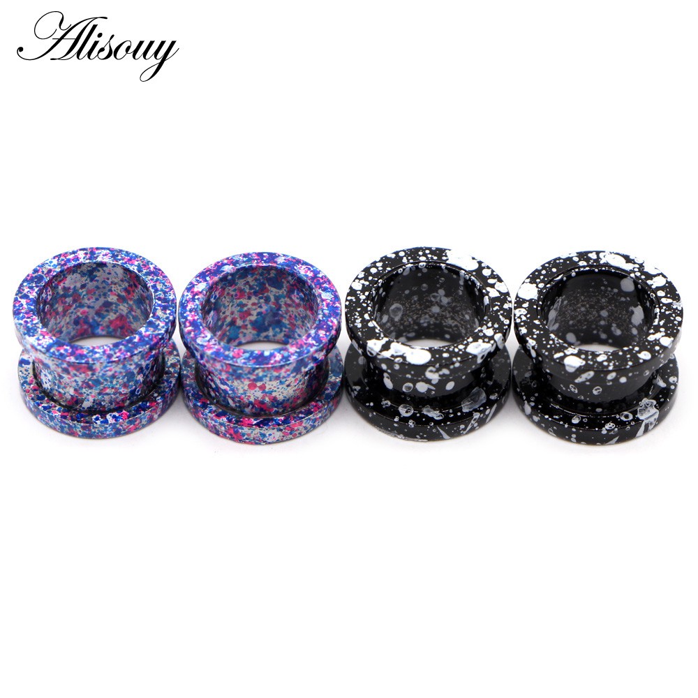 Alisouy Set 2 Khuyên Nong Tai Bằng Thép Không Gỉ 2-16mm Cá Tính