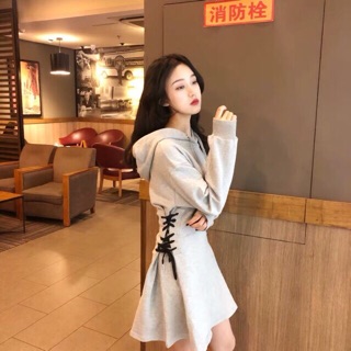 [ORDER] Váy thu đông thắt eo trùm mũ ulzzang(có Feedback)