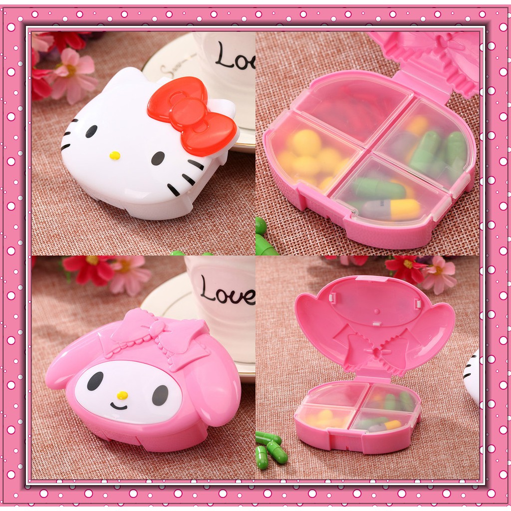Hộp đựng thuốc mini hình nhân vật Hello Kitty