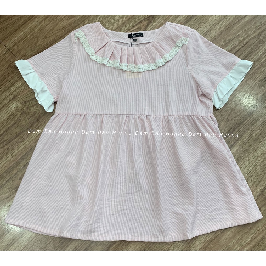 [HANNA] Áo bầu công sở kiểu xinh mùa hè có size 40-77kg chất vải cotton thấm mồ hôi tốt thoáng mát có nhiều màu