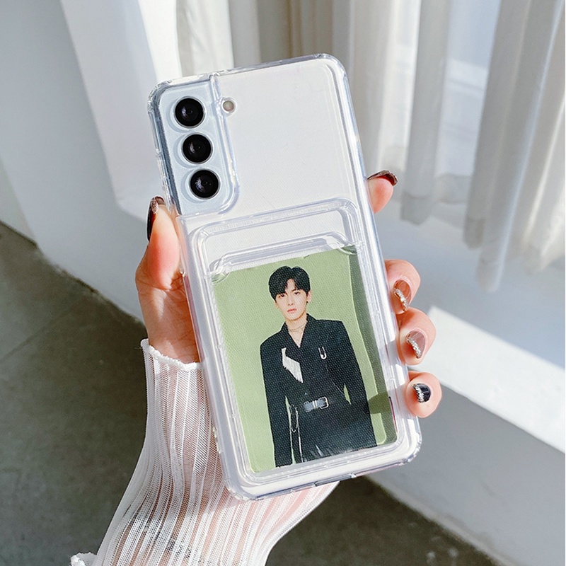 Ốp Điện Thoại Mềm Có Ngăn Đựng Thẻ Cho Samsung Galaxy S22 S21 S20 Ultra/Plus/FE S8 S9 S10 Plus S21FE S20FE S10 5G / Lite