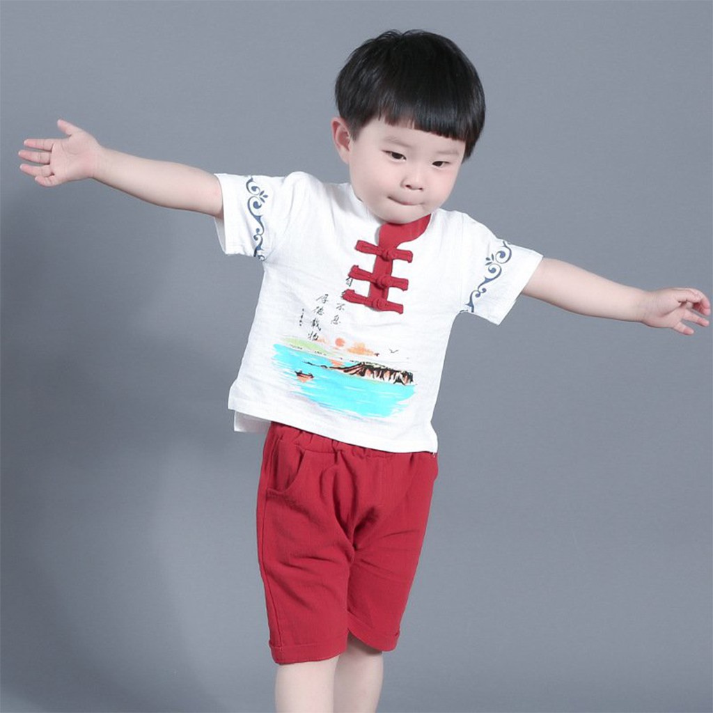 Bộ Cộc Tay Bé Trai In Mẫu Cổ Trang Hàn, Quần Áo Hè Cho Bé Chất Đũi Cực Mát Cho Bé Từ 6-27kg - MOOBABY SHOP