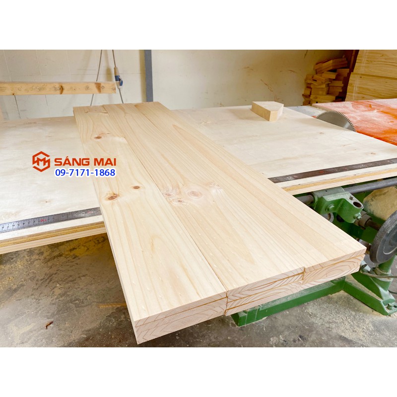 [MS105] Tấm gỗ thông mặt rộng 14cm x dày 1,2cm x dài 1m2 + láng mịn 4 mặt