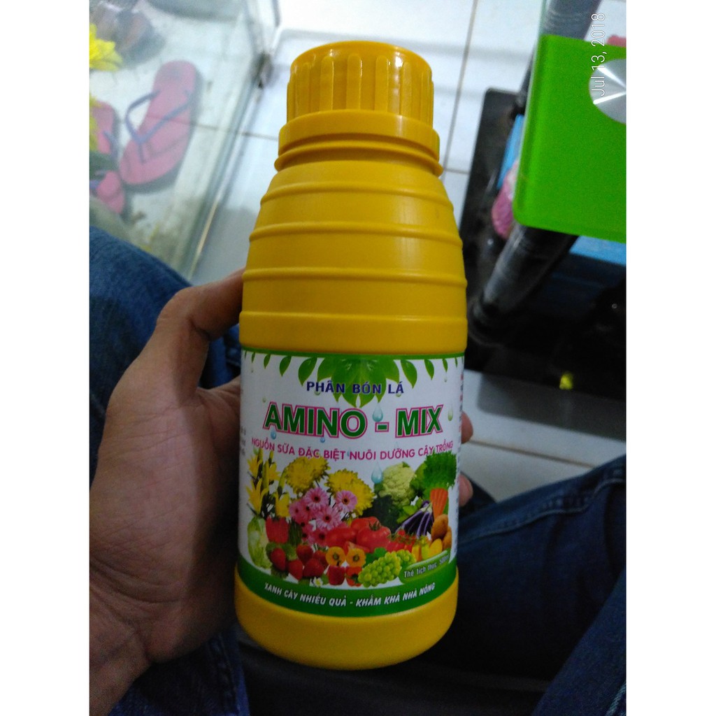 Amino Mix phân hữu cơ sinh học cung cấp vi lượng đạm sinh học tốt lá mạnh rễ giúp đạu trái trái to(chai 500ml)