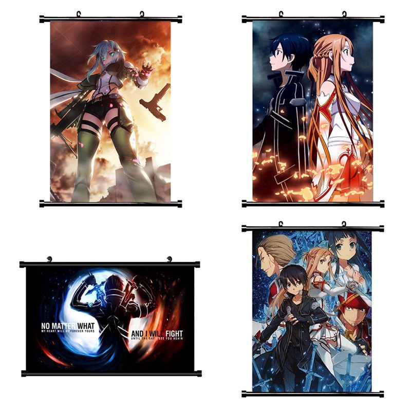 Poster treo trang trí in họa tiết nhân vật hoạt hình Nhật Bản  Yuuki Asuna