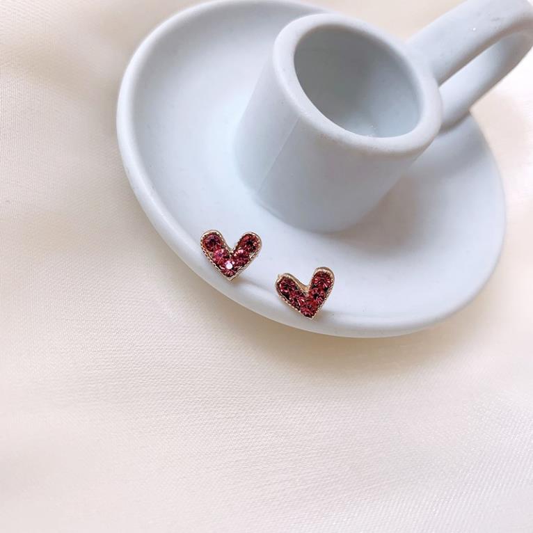 Bông tai nữ nhỏ cá tính hình trái tim i76