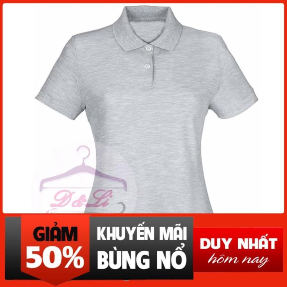 SALE Áo thun có cổ NỮ, áo phông nữ cổ trụ màu XÁM size 42kg đến 65kg thun cá sấu 4 chiều cao cấp đẹp giá sỉ 🌺 👑 ⭐