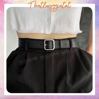 Thắt lưng nữ Ulzzang dây nịt khoá vuông đơn giản (Hỗ trợ bấm, cắt dây nịt) TL002 - Thắt Lưng Giá Tốt