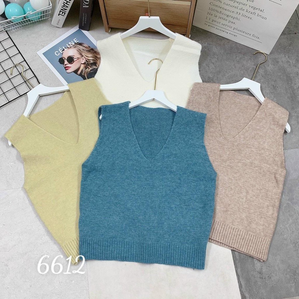 Áo ghile len cổ tim cao cấp nhiều màu | BigBuy360 - bigbuy360.vn