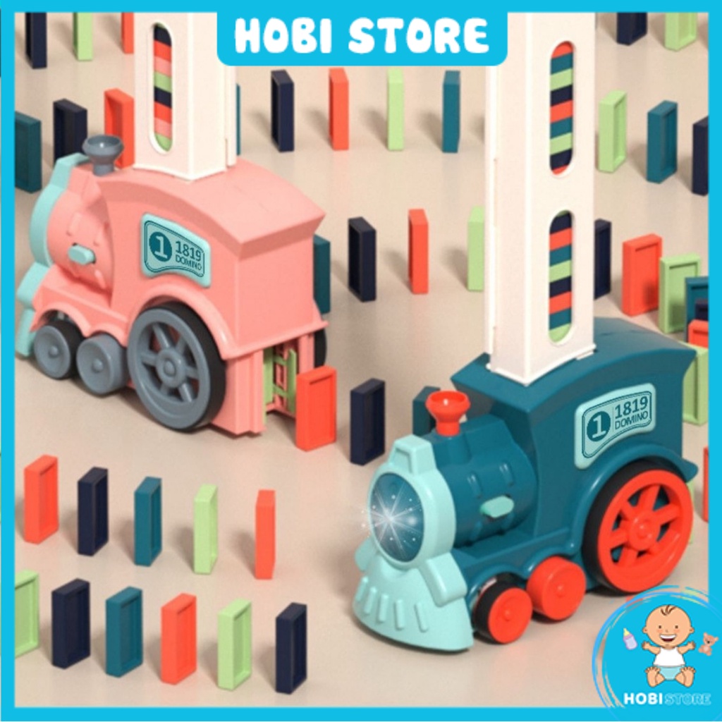 Tàu Domino tự động, điều chỉnh hướng dễ dàng. GỒM 60 DOMINO - Hobi Store