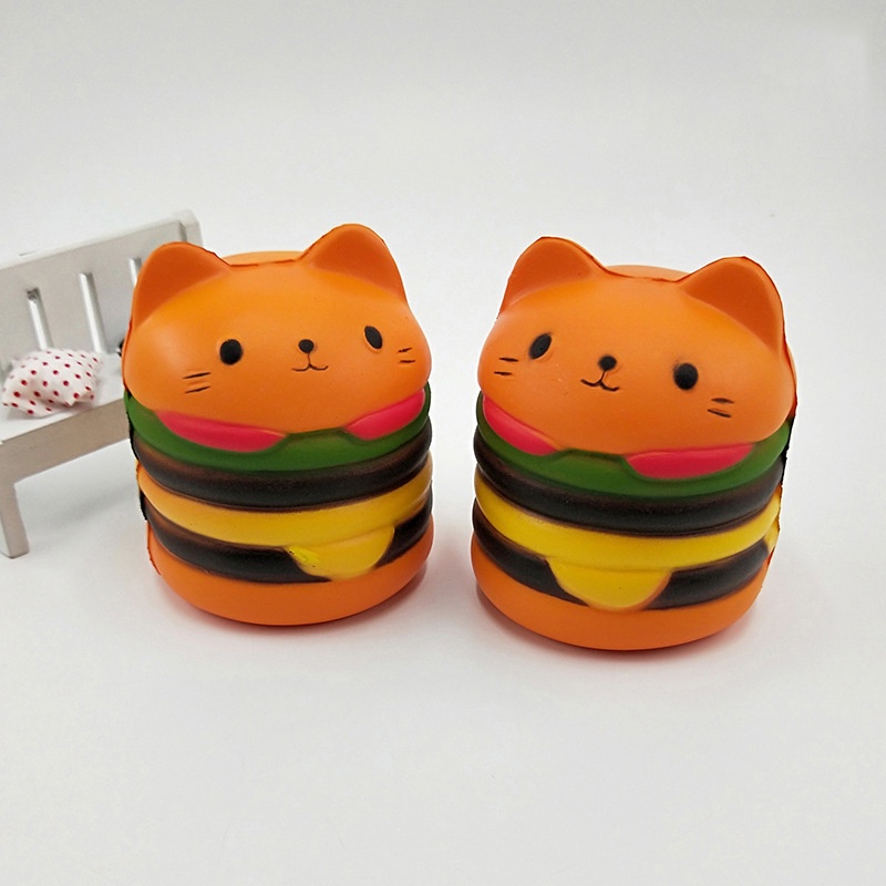 Squishy Bánh Hamburger Mèo Kích Thước 10cm