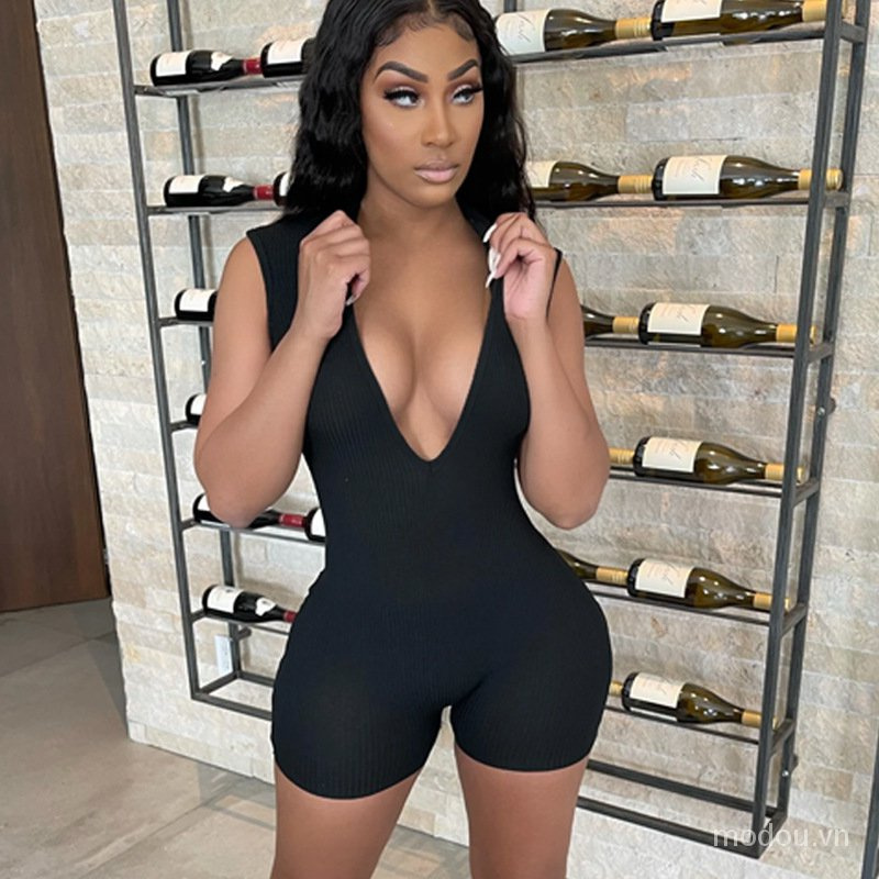 Jumpsuit Sát Nách Thiết Kế Cổ Chữ V Quyến Rũ | BigBuy360 - bigbuy360.vn