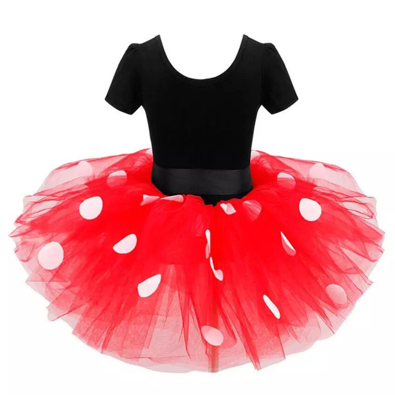 MINNIE MINNIE Đầm Chấm Bi Kèm Băng Đô Dễ Thương Cho Bé Gái