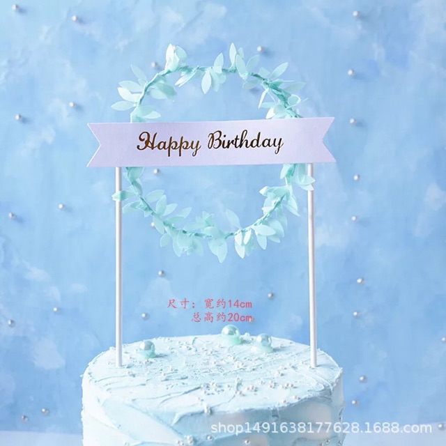 Phụ Kiện Trang Trí Bánh Kem Chữ Happy Birthday Dễ Thương