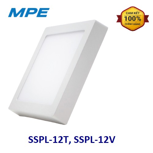 COMBO 3 CÁI - ĐÈN LED PANEL ỐP VUÔNG NỔI MPE 12W SSPL-12T (TRẮNG), SSPL-12V (VÀNG)