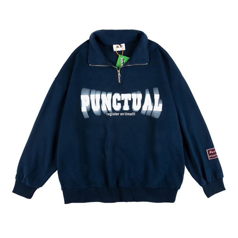Áo Sweater Polo Dáng Rộng In Chữ Phong Cách Mỹ Cổ Điển Thời Trang Cho Nam Và Nữ