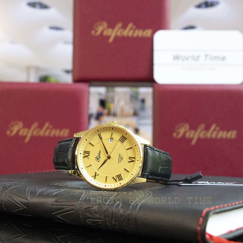Đồng Hồ Nam Pafolina 5035M dây da Chính Hãng Full Box - Kính Sapphire - Chống xước, chống nước - Thẻ Bảo Hành 3 Năm