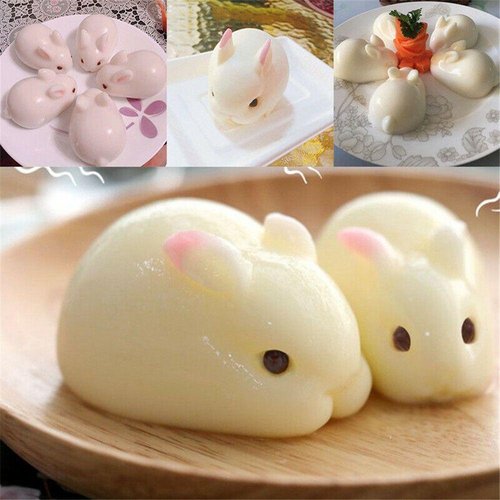 Khuôn Silicone Tạo Hình Làm Bánh Kẹo Hình Thỏ 3D DIY