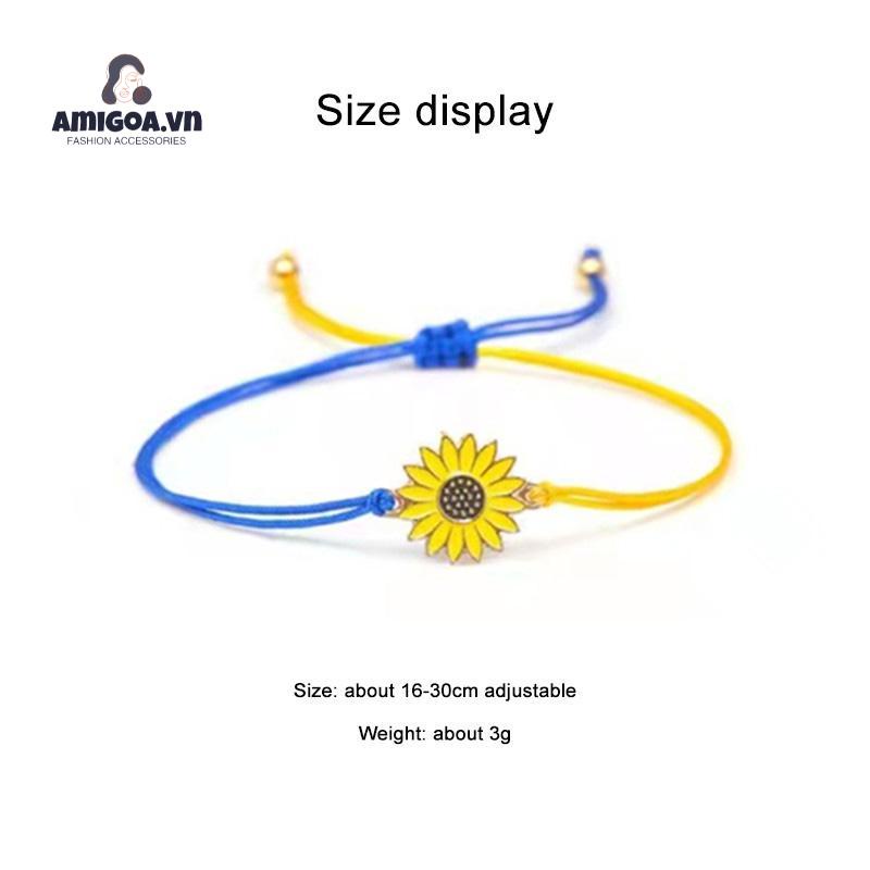 ✨✨Vòng Đeo Tay Bằng Sợi Sáp Dệt Hoa Hướng Dương/Hoa Cúc/Hoa Cúc Màu Vàng/Xanh Dương